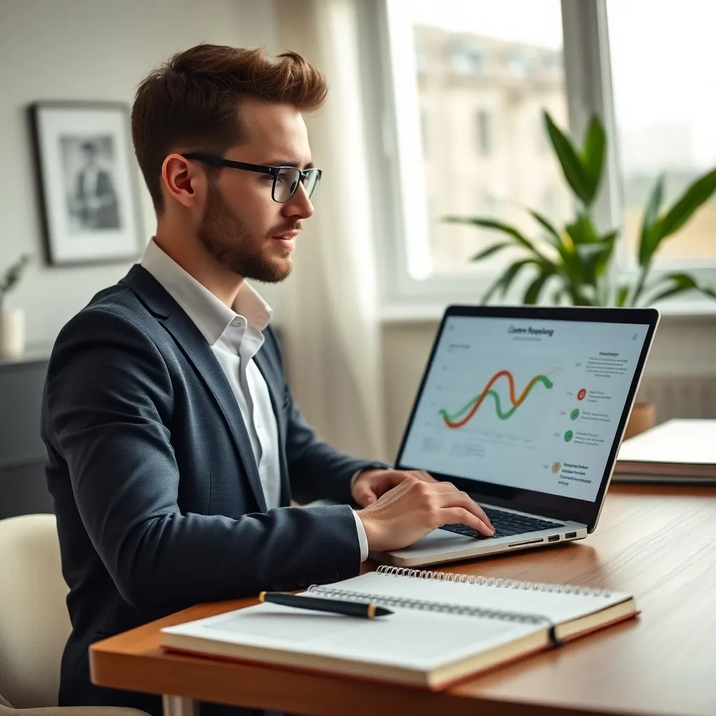 Professional die een persoonlijk ontwikkelingsplan opstelt met carrièredoelen en tijdlijn